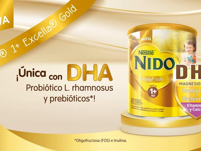 Nueva Nido® Excella Gold ÚNICA con DHA, probióticos y prebióticos